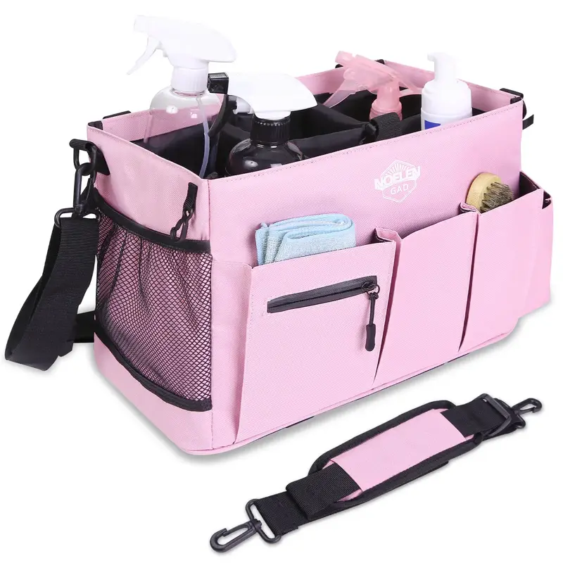Noelen Gad Large Wearable Cleaning Caddy Bags with Handle and Shoulder and Waist Straps,for Cleaning Supplies,for Furniture S...