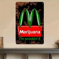 Vintage Marijuana Pattern Sign, Creative Marijuana I'm Smoking It Sign, Decorative Plaque for Home Garden Patio Yard