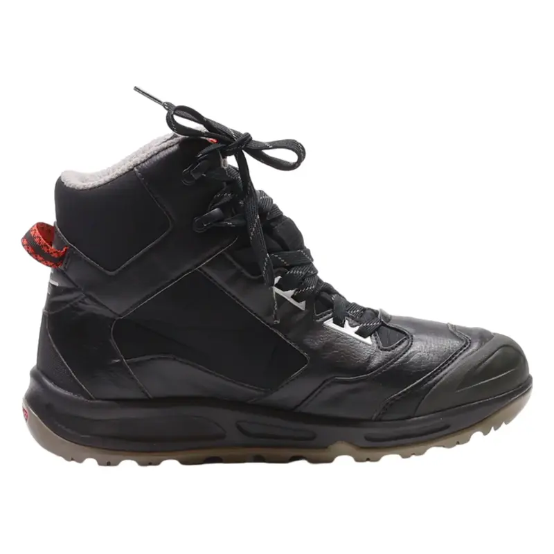 QUECHU Biker Boots Black Leather Womens UK 6.5