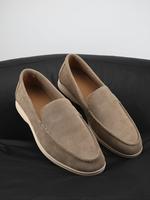 Men's Casual Solid Color Slip on Suede Loafers, Simplistic Classic Shoes for Men, Round Toe Casual Flats, Office Shoes, Footw...