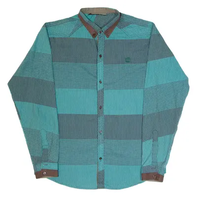 TIMBERLAND Mens Shirt Green Gingham Long Sleeve L