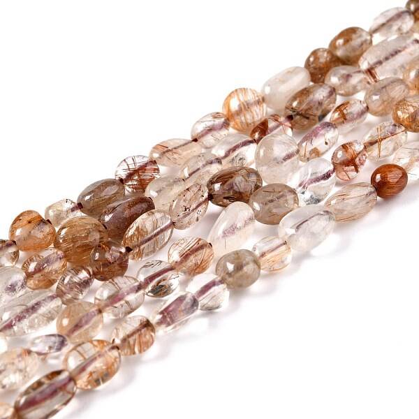 Natural Rutilated Quartz Beads Strands