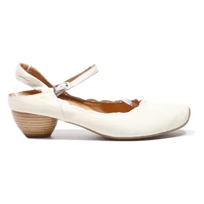 THINK Mary Jane Heels White Leather Womens UK 7.5