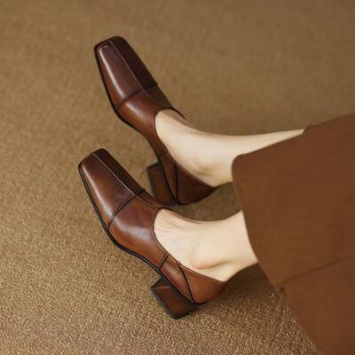 CHIKO Debriana Square Toe Block Heels Pumps Shoes