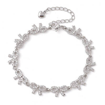 Brass Bowknot Link Chain Bracelets