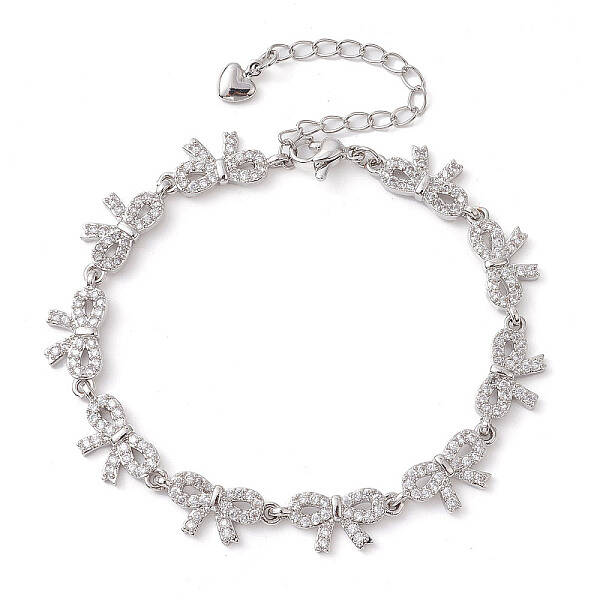 Brass Bowknot Link Chain Bracelets