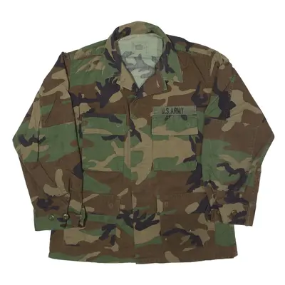 AMERICAN APPAREL Lightweight Army Woodland Military USA Jacket Green Camouflage Mens M