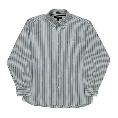 Tommy Hilfiger Striped Shirt - Large Blue Cotton