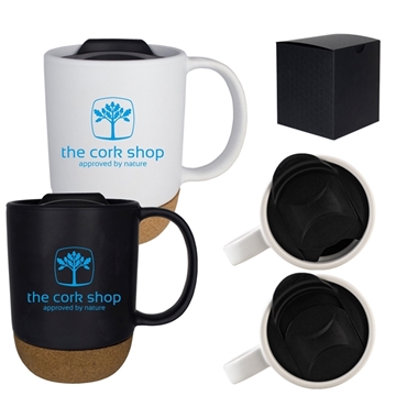 72 Customized 14 oz Ceramic Cork Bottom Mug - Cork Base & ...