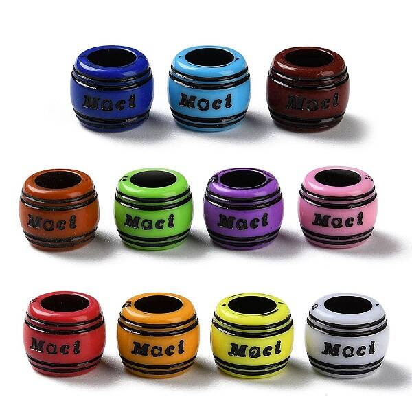 Spray Printed Opaque Acrylic European Beads
