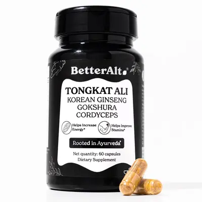 BetterAlt Male Vitality Capsules | Tongkat Ali with Ashwagandha, Cordyceps, Ginseng | 60N