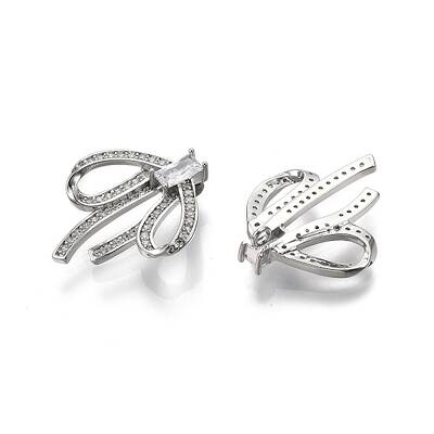 Brass Micro Pave Clear Cubic Zirconia Pnedants