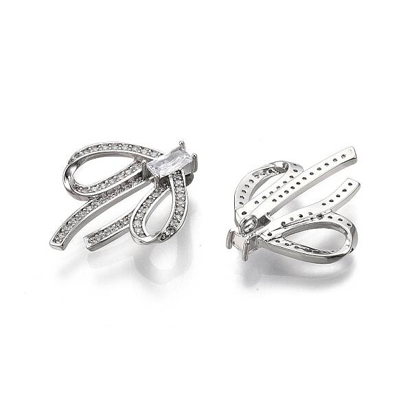Brass Micro Pave Clear Cubic Zirconia Pnedants