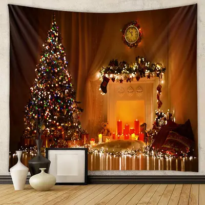 Aperturee Christmas Tree Warm Light Candle Holiday Backdrop