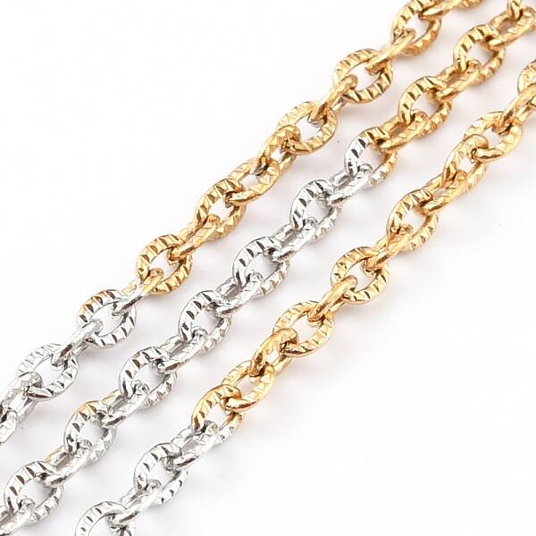 Two Tone 304 Stainless Steel Curb Chains