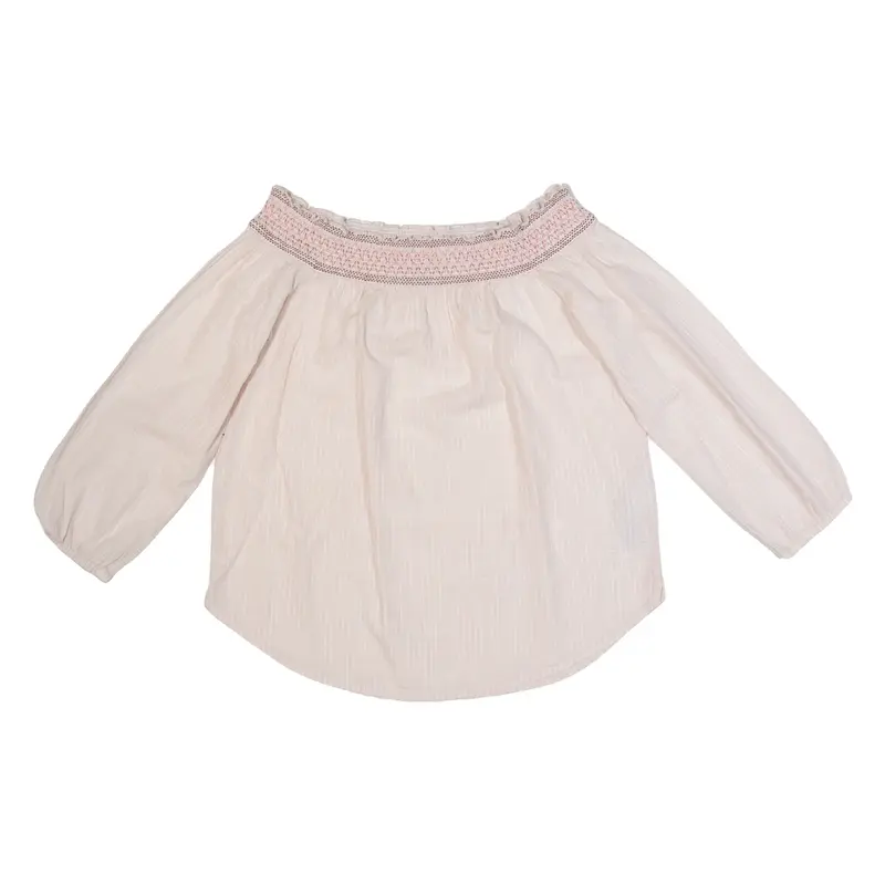 ABERCROMBIE & FITCH Womens Off Shoulder Top Pink Long Sleeve Check XS