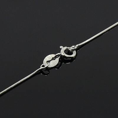 Anti-Tarnish Trendy Unisex Rhodium Plated 925 Sterling Silver Snake Chain Necklaces