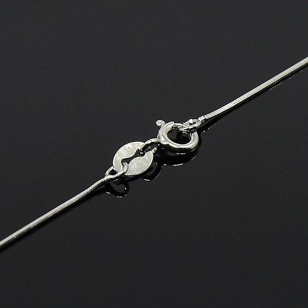 Anti-Tarnish Trendy Unisex Rhodium Plated 925 Sterling Silver Snake Chain Necklaces