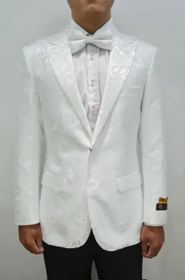 Paisley-100 White - Mens Wholesale Blazers