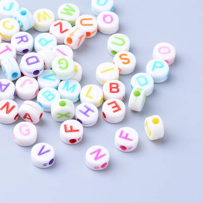 Craft Acrylic Horizontal Hole Letter Beads
