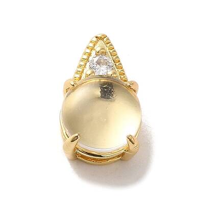 Brass Micro Pave Clear Cubic Zirconia Pendants