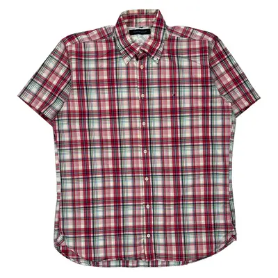 Tommy Hilfiger Checked Short Sleeve Shirt - 2XL Red Cotton