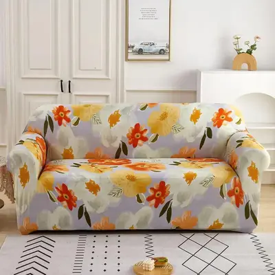 Couch Cover for Decor, 1 Count Floral Print Design Sofa Slipcover, Non-slip Furniture Cover for Living Room Decor Sofa Couch,...