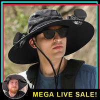 Kevin.finds solar fan hat Outdoor Wide-brimmed Sun Hat with Solar Fan, Unisex Fishing Solar Fan Hat, Fisherman's Hat with Bui...