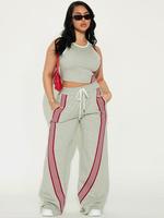 Two-piece Set Women's Striped Print Crop Tank Top & Wide Leg Pants, Casual Sleeveless Top & Trousers for Daily Wear, Ladies S...