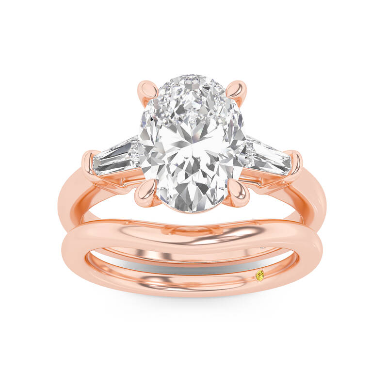 Ignite Lab Grown Oval Shaped Diamond Engagement Ring with the Zola Wedding Band | 10K Rose Gold 2 1/2 ct. tw.