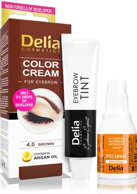 Delia Cosmetics Argan Oil eyebrow tint color 4.0 brown 15 ml