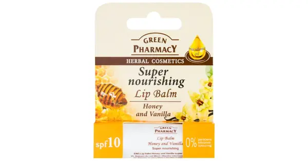 Green Pharmacy Honey Lip Balm Nourishing Lip Balm Spf 10 Without Silicones, Parabens And Colorants 3.6 G