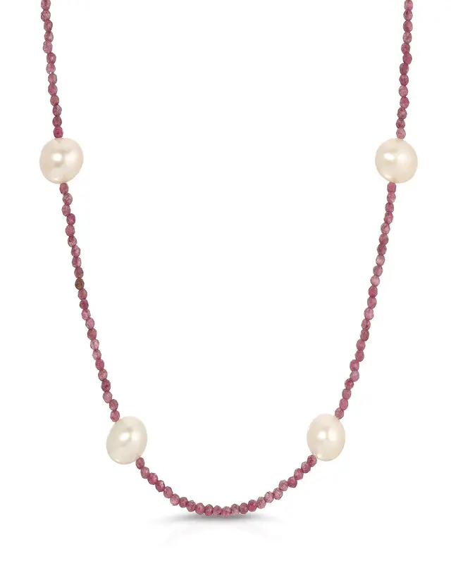 Tavi Necklace | Gemstone: Ruby | Metal Color: Silver
