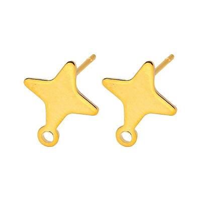 Star Shape 201 Stainless Steel Stud Earrings Findings