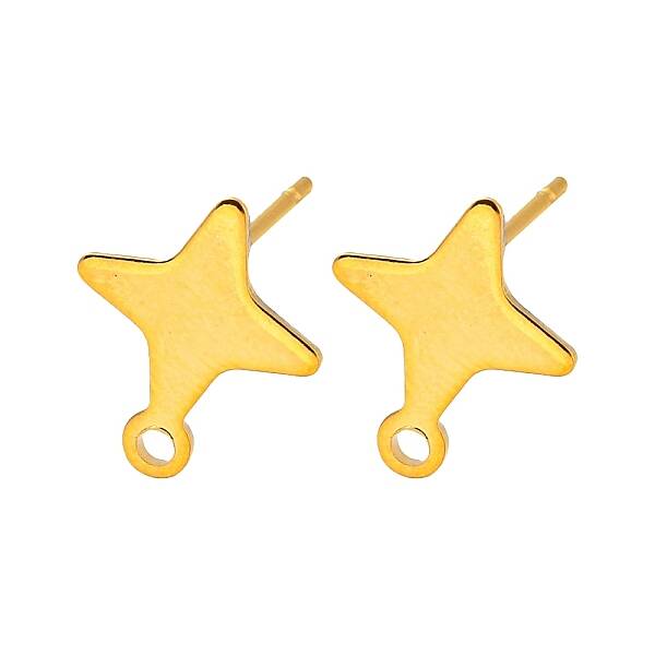 Star Shape 201 Stainless Steel Stud Earrings Findings