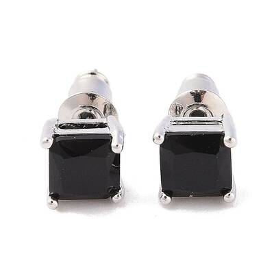 Rack Plating Brass Micro Pave Cubic Zirconia Stud Earrings