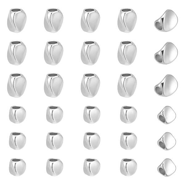 40Pcs 2 Styles Brass Bead