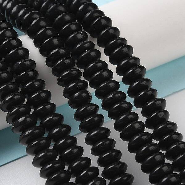 Natural Black Stone Beads Strands