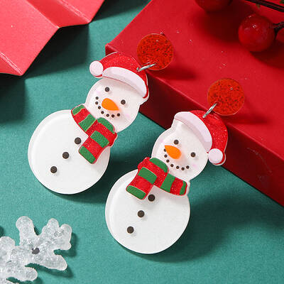 Festive Christmas Acrylic Stud Earrings for Holiday Season Celebration