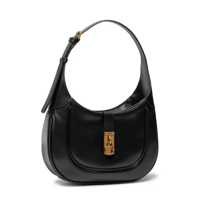 Guess, Maimie Hobo Faux Leather Fabric Bag Black HWVB84 Women 29 x 17.5 x 7 cm