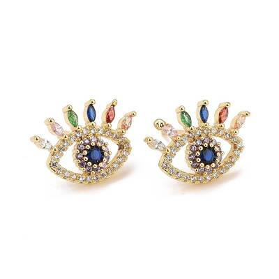 Cubic Zirconia Evil Eye Stud Earrings