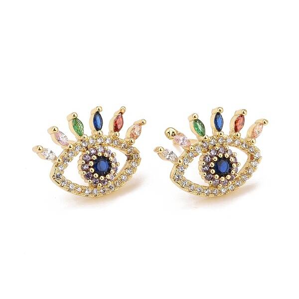 Cubic Zirconia Evil Eye Stud Earrings