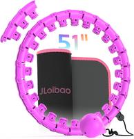JLoibao Weighted Hula Circle for Adults Fitness, Infinity Fitness Hoop Plus Size 51 Inch with Sweat Belt, Include 27 Detachab...