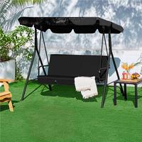 Yaheetech 3-Seat Outdoor Patio Swing Chair with Adjustable Canopy, Removable Cushions, and UV-Protected 160g Polyester Fabric...
