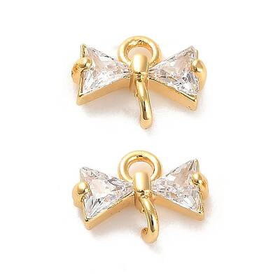 Brass Cubic Zirconia Connector Charms