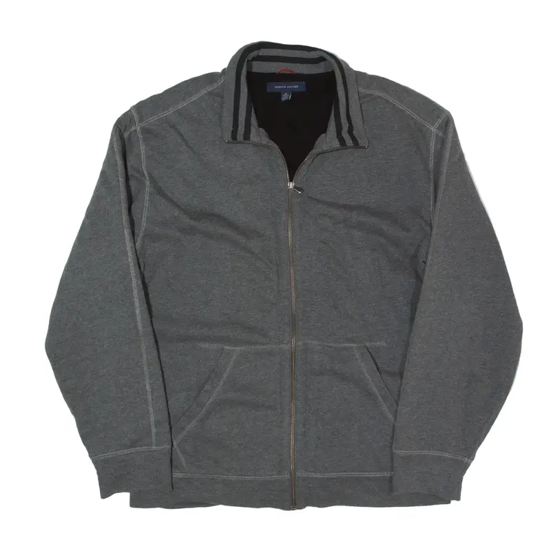 TOMMY HILFIGER Fleece Lined Track Jacket Grey Mens XL