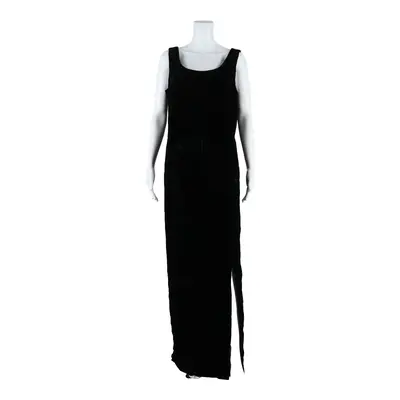 NITELINE Womens Pencil Dress Black Velvet Sleeveless Long UK 16