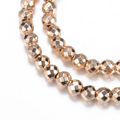 Electroplate Non-magnetic Synthetic Hematite Bead Strands
