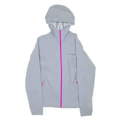 COLUMBIA Womens Track Jacket Grey Hooded M