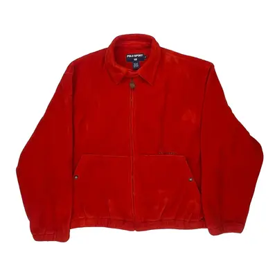 Made In Usa Polo Sport Fleece Jacket - Large Red Polyester